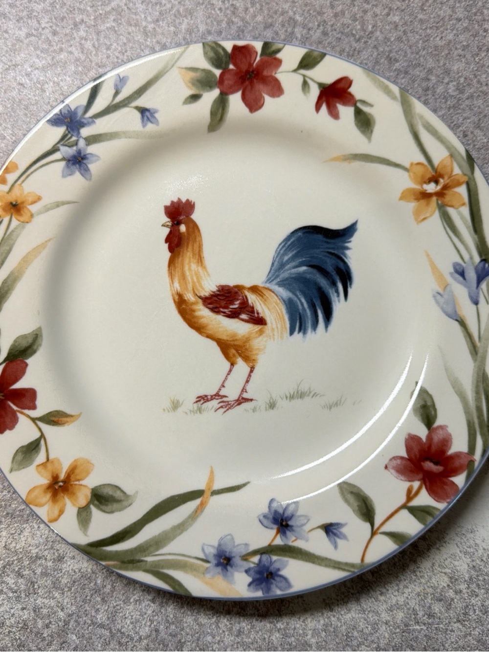 COVENTRY Spring Rooster SALAD DESSERT PLATE 8” Chicken Decoration